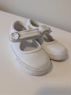 Keds Size 4.5 White Baby Girl Mary Jane Preppy Flower  Classic EUC